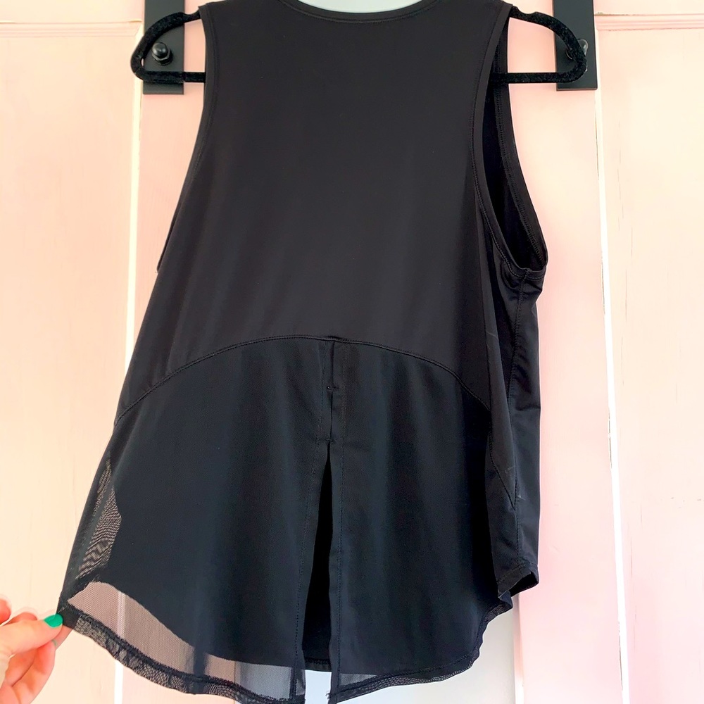 Avia black tank workout shirt : open back : medium
